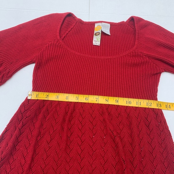 Mimi Chica Crochet Sweater Red SZ L - Picture 5 of 7